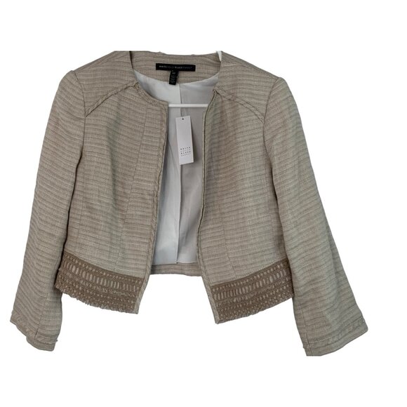 White House Black Market Womens 3Q Sleeve Natural Suit Jacket Size 6P 7817 - Picture 11 of 11